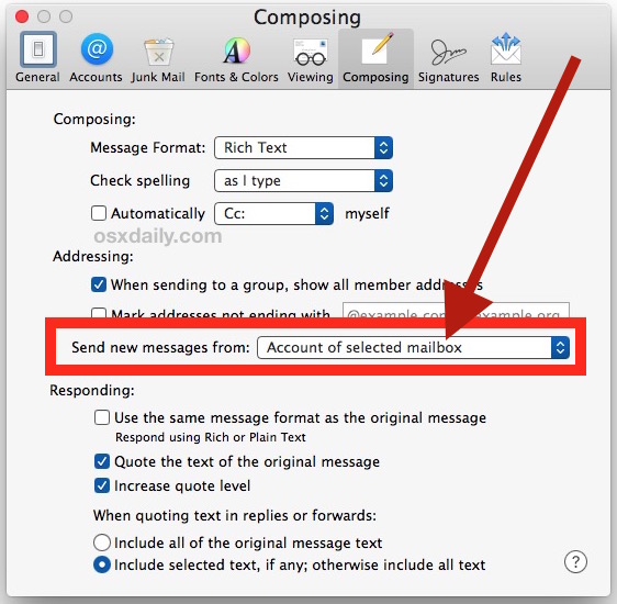 obtain a email address for a mac